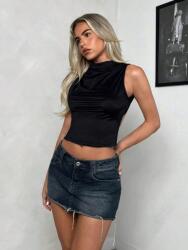 Shein Fekete Fodros Felső (M) (610054)