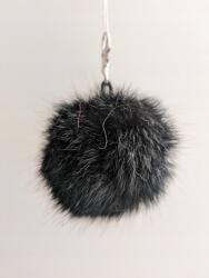  Kulcstartó medál pompon dekoráció természetes szőrből
