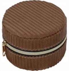 Home Styling Collection Ékszerdoboz Kis Kazetta kordbársony Ø 8 cm (HZ1965330-brown)