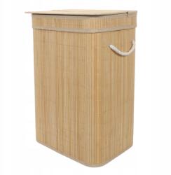 NUXIO Bambusz Szennyestartó Kosár Bézs, Zárható, Szabadon Álló, Fogantyúval 80 L (N05002)