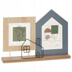  Képkeret 2 Képhez Házikó, Álló, Fém És Mdf (8430852855169)