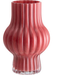  Dekorációs Üveg Váza 20 CM Átmérő 13, 5 CM Piros Szín (649673-TMR)