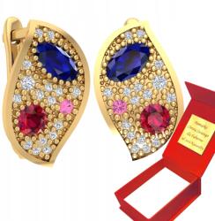 Deem Arany Könnycsepp Fülbevaló Színes Zafír Rubin Pr. 585