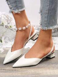 Shein B23115 Shein Félcipő Fehér, Szabad Sarokkal A Sarokban (1) 39 (sx2303153455183018)