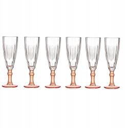 Vivalto Pezsgős Poharak üveg pohár szett 6x 170ml narancssárga láb (78070 x6)