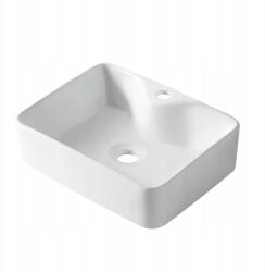 BALNEO Mosdókagyló Kerámia Asztali Fehér 49x38 cm téglalap alakú Savia (5906792481766)