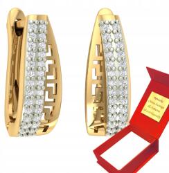 Deem Arany Fülbevaló Görög Mintás Strasszokkal 585 Angol