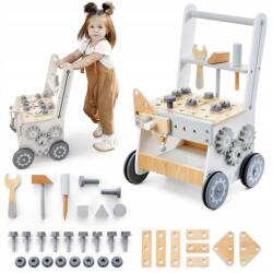 Mamabrum Fából készült Gyerek Műhely 3az1ben Sétáló Tolókocsi 47 részes Robusztus (MAM25 BABY WALKER)