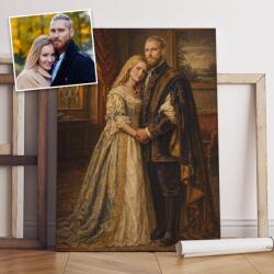 Art Gift Decor Персонализирана ретро картина на канава - семеен портрет