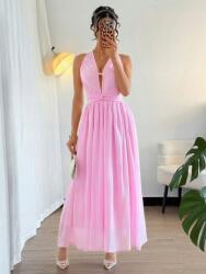 Shein Rózsaszín Nyitott Hátú Ruha (M) (609393)