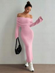 Shein Rózsaszín Kötött Ruha (L) (609938)