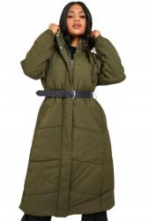 Boohoo J51102 Boohoo Pihe-puha Kapucnis Kabát Khaki Csíkkal (46) M