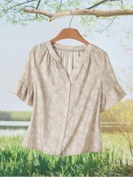 Shein Bézs Rövid Ujjú Ing Mintás (s) (609911)