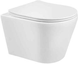 Fluminia Cleo (tornado), Alb, Vas Wc Suspendat, Cu Spalare Vartej, Cu Capac Soft Cose Si Quick Release, 48, 5x36x34cm, M201 (m201)