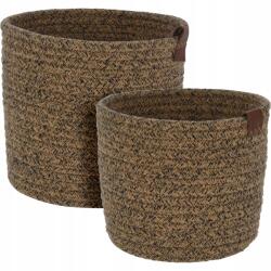 Home Styling Collection Tároló Kosár Kerek Fonott Barna Pamut 2 Db 20, 5X15 CM (KR2800320)