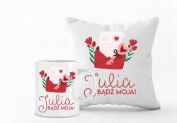 agmART Valentin napi ajándék párna és bögre szett Two Felirattal Név