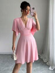 Shein Világos Rózsaszín Ruha V Neck (1XL)