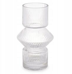  Üveg Váza, Bordázott Üvegből, 9, 5 x 16, 5 CM, Arte Regal (93721-AR)