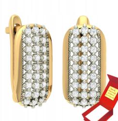 Deem Áttört Mintás Arany Strasszos Fülbevaló 585 Angol