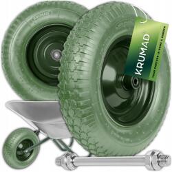 KRUMAD Talicskakerék Teljes Tömlő nélküli Habszivacs Kocsi Kerék 8PR 4.80/4.00-8 Tengely (KOŁO DO TACZKI 4.80/4.00-8 + OŚ BEZDĘTKOWE)