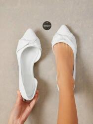 Shein Fehér Balerinacipő Kivágással (38, 5) (610056)