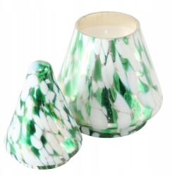 BOLTZE Gyertya Üvegtartályban Karácsonyfa Fedéllel Zöld 17, 5 cm magas (2052158)