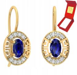 Deem Elegáns Fülbevaló Zafír Arany 585 Cirkónia