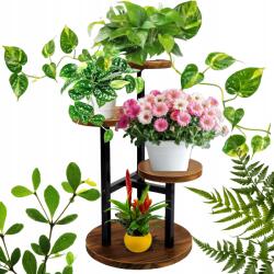 GALAXIA Virágágyás Álló Fa Fém Virágtartó Állvány Virág Növények 54 CM (Niski kwietnik na doniczki)