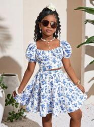 Shein Fehér Virágos Szoknya Felső Szett (10L) (608927)