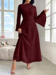 Shein CC57311 Shein Jacquard Textúrás Ruha Maxi Bordó Elegáns (1) XL