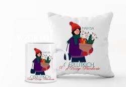 agmART Karácsonyi Párna És Bögre szett Ajándék saját szöveggel