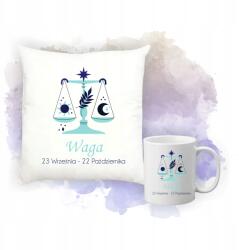 agmART Párna és Bögre Szett Nyomtatás Személyre szabás Csillagjegy Mérleg