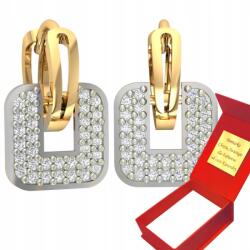 Deem Arany Négyzet Alakú Fülbevaló Négyzetek 585 Strasszok