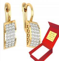 Deem Domború Fülbevaló Strasszok Angol Arany 585