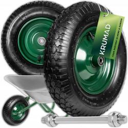 KRUMAD Talicskakerék Talicska Erős, Pumpált Gumibelsővel 4.80/4.00-8 Tengely (KOŁO KÓŁKO DO TACZKI WÓZKA KOSIARKI Z DĘTKĄ)