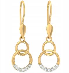 Angel gold Lógós Karika Fülbevaló Aranyból 585 Strassz