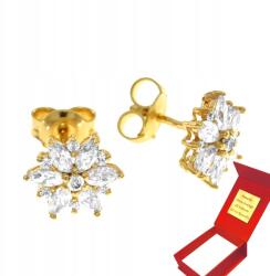 Deem Kis Fülbevaló Virág Arany 585 Cirkónia Stift