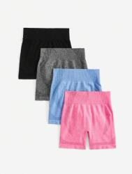 Shein DC33304 Shein Leggings Kerékpáros Rövidnadrág Kék Elasztikus Magas Derék (1) S