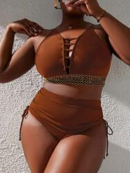 Shein Barna Bordázott Bikinialsó (3XL) (610068)