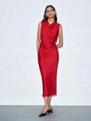 Shein Piros Szatén MIDI Ruha (xs) (609358)