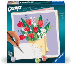 Ravensburger Jucarie creativa Ravensburger Set pictura pe numere CreArt - Buchet de lalele (25518)