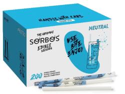 SORBOS ядливи плодови сламки НЕУТРАЛНИ (200 бр. )