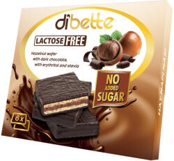 DIBETTE nas étcsokoládéval mártott mogyorós krémmel töltött ostyalapocskák laktózmentes édesítőszerrel 96 g - perfectlife