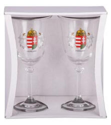  Matricás boros S2 üvegpohár Címer