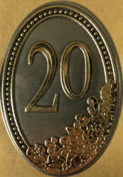  Fém-Arany évszámos címke 20