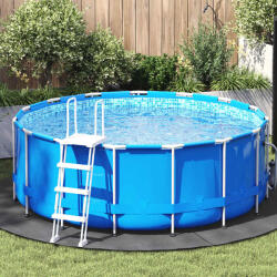 vidaXL világosszürke poliészter geotextília medencealátét Ø 244 cm (94215)