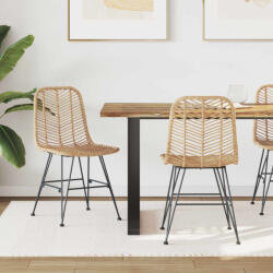 vidaXL Étkezőszék 2 pcs Természetes 44.5 x 55 x 85 cm Rattan és Vas (42011550)