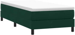 vidaXL sötétzöld bársony rugós ágy matrac nélkül 80x210 cm (3315804)