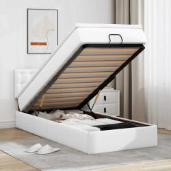 vidaXL fehér műbőr ottomán ágy matraccal 90x190cm (3311279)