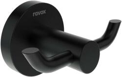 RAVAK Kona - Dupla horog, matt fekete X07P1300 (X07P1300)